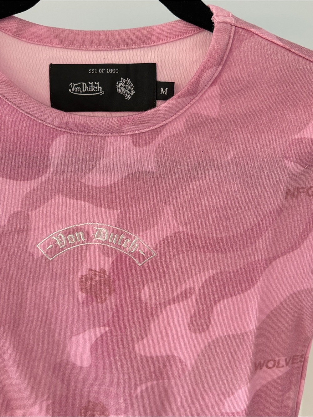 Darc Sport x Von Dutch Pink Camo Short Sleeve Tee Top - Picture 3 of 4